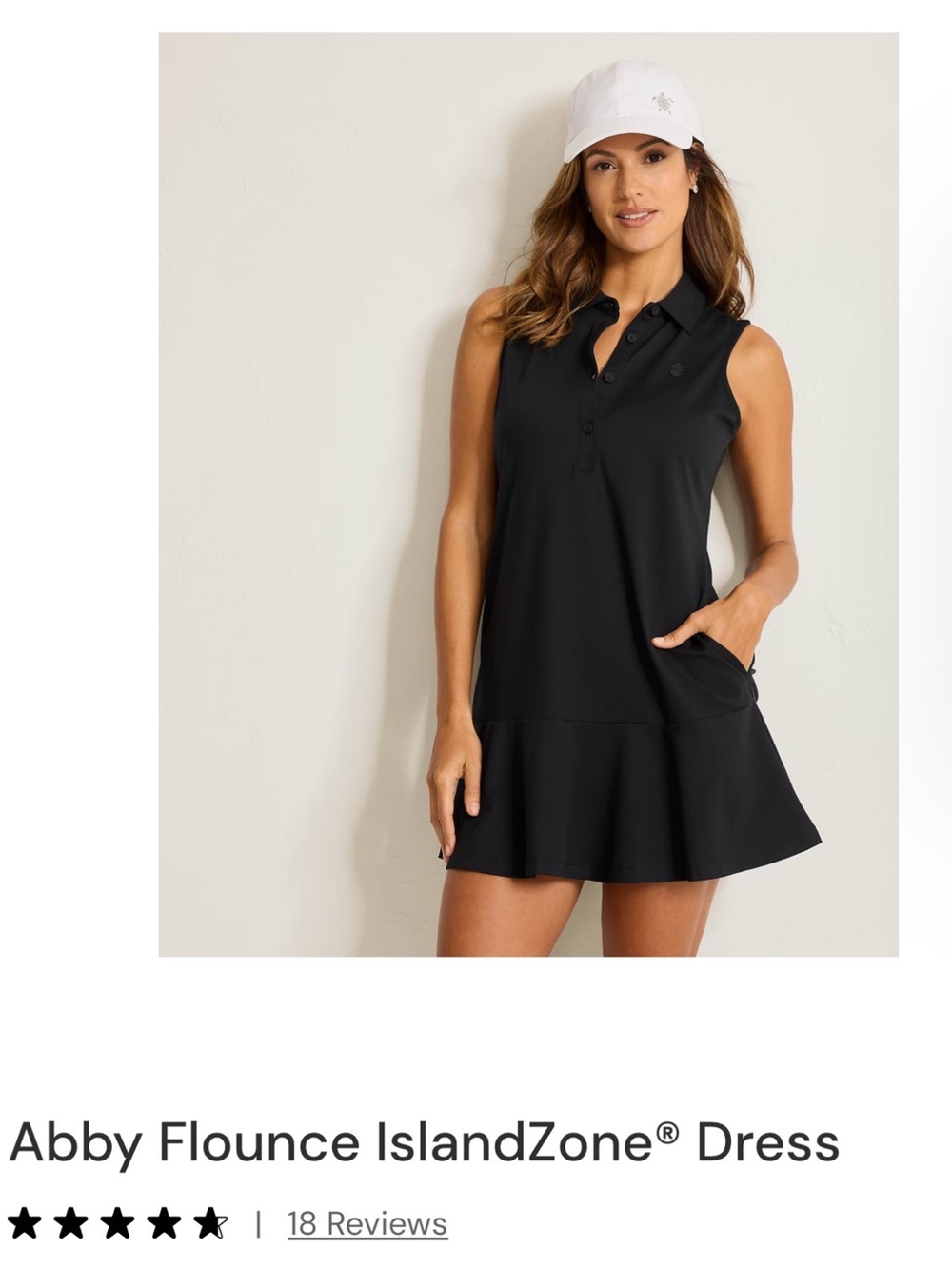 NWOT Tommy Bahama IslandZone Abby Flounce Dress in Black
